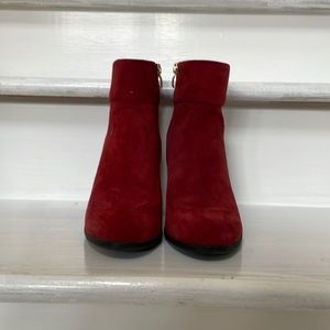 Michael Shannon Burgundy Suede Booties